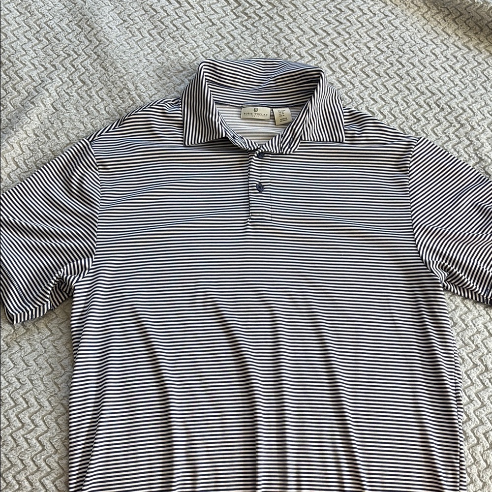 Roerie Whelan Blue and White Striped Men's Shirt